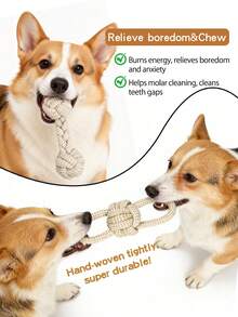 5pcs Dog Handmade Braided Rope Toys Set, Chew Toys For Medium & Small Dogs, Tug Of War, Fetch, Dental Care, Interactive Pet Toys - Multicolor - View 3