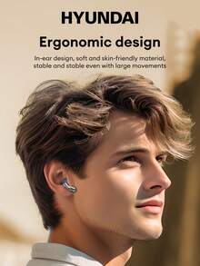 HYUNDAI HY-Y01 Bluetooth Earphones, Half In-Ear Style Combo Set With Carrying Case, High-Definition Surround Stereo Sound Quality, Sensitive Microphone, Voice Call, LED Power Display, Low Latency, Long Battery Life, Comfortable Wireless Earbuds - Multi-color + Storage Bag - View 7