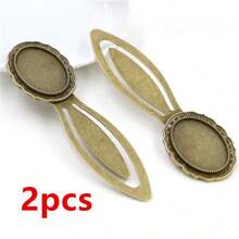 2pcs Craft Bookmark Blank Base Tray Bezel Fits 18x25mm Oval Cabochons DIY Jewelry Making Accessories Findings - Bookmark Base - View 19