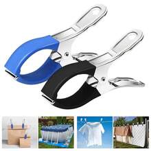 6 Pieces Durable Stainless Steel Pool Cover Clips With Blue Plastic Handles - Heavy Duty Windproof Spring Clips For Secure Above - 6 Stainless Steel Clothes Clips - View 2