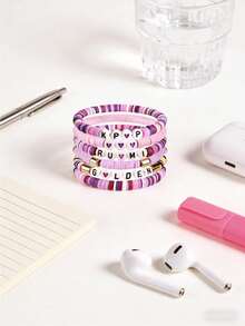 6件套韩版偶像风手链套装，时尚迷你饰品礼品 - 彩色 - 查看 5