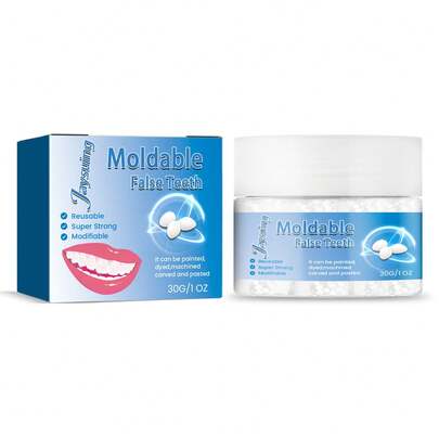 Replacement Missing Teeth Gap Filler, Temporary Moldable Granules Non-Adhesive, Silicone Filling Product