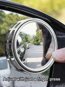 2Pcs Adjustable Blind Spot Mirror Car Auxiliary Rearview Convex Mirror Round Frame Wide Angle Mirrors Car Reverse - A - 查看 4