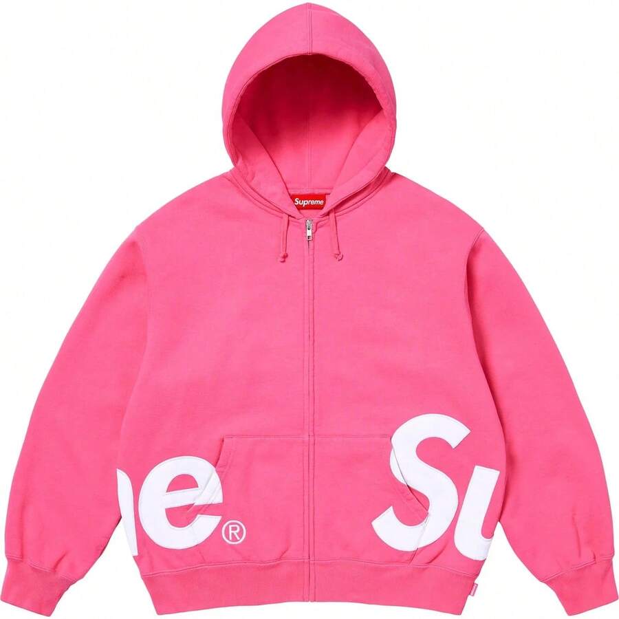 Supreme SS25 WEEK14 Big Logo Zip-Up Hooded Sweatshirt, Unisex - màu đỏ tươi - Xem 1