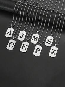 简约时尚百搭26个英文字母项链，男女皆宜，适合情侣、约会、日常佩戴 - 彩色 - 查看 11