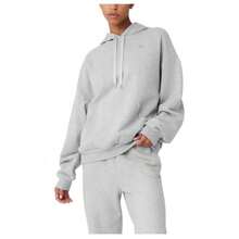 Alo Yoga Women's Accolade Hoodie | Premium Heavyweight French Terry Fleece Sweatshirt | Luxury Soft Oversized Hooded Pullover | Classic Athletic Streetwear Essential | Urban Fashion Loose Fit Casual Lounge Wear With Signature Chrome Logo - Light Grey - View 1