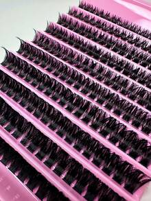 200 Pieces Of D-Shaped Curled DIY False Eyelash Clusters, 80D-Shaped Eyelash Clusters, 0.07mm D-Shaped Curl Degree, 8-16mm Hybrid Natural Eyelash Extensions, Ultra-Thick And Long Eyelash Clusters, Curled Single Eyelashes, Slim And Long Eyelashes, Long Cartoon Effect Eyelashes, Suitable For Novices To Use At Home. Ultra Thick False Eyelashes, Large Volume Eyelash Clusters, Eyelash Clusters, Single Eyelashes, False Eyelashes. - View 5