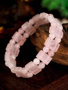 Handmade AAA Natural Quartz Crystal Beaded Bracelet, Elegant Women's Jewelry - Multicolor - View 3