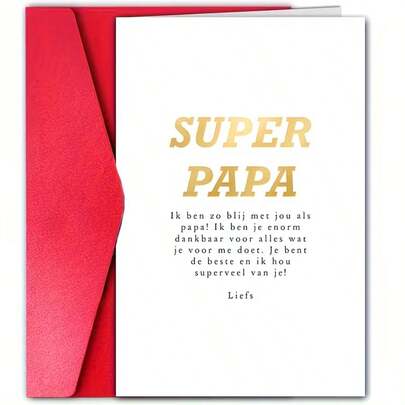 1 pieza, Tarjeta de Día del Padre holandesa con sobre, 11,99 cm * 18,01 cm, Al mejor papá, abuelo, esposo increíble, amor incondicional, padre maravilloso, estoy profundamente agradecido por todo lo que haces