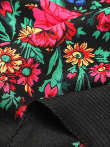 1 buc. Eșarfă elegantă multicoloră pentru femei, cu imprimeu auriu, accesoriu versatil, potrivită ca și cadou de sărbători - Negru - Vizualizare 10