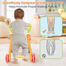Multi-Functional Baby Walker-Push & Walk Learning Activity Walker With Drawing Board, Portable Activity Center For Boys & Girls, Music, Sensory & Balance Training Toy For Motor Skill Development (6M+) - Candy Colors - View 6