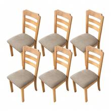 1/2/4/6 piezas Fundas de silla de felpa de maíz, fundas de asiento de silla a prueba de polvo adecuadas para sillas de comedor, fundas de silla extraíbles y lavables para cocina, comedor - Multicolor - Ver 14