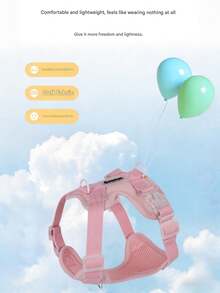 狗狗胸背带套装，防逃脱背心式胸背带，采用柔软网眼面料，配有可调节肩带和反光条，适合幼犬和幼猫。 - 彩色 - 查看 4
