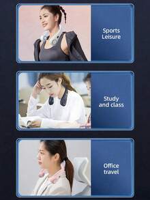 BREEZORA 可充电便携式颈挂风扇，数字显示静音迷你风扇，5档风速可调，舒适适用于办公室、宿舍、露营、海滩、运动、跑步等场合，男女皆宜，是度假、送礼、夏季降温、假日必备佳品。 - 掛脖式 - 查看 6