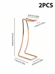 miwoo 1/2 件桌面金属耳机支架，耳机支架，有金色、玫瑰金和银色可供选择 - 粉紅金色 - 查看 21