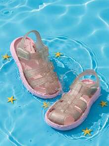 HAHABOBO Nuevas sandalias de moda para niños - Diseño de rayas de unicolor, minimalista y elegante, adecuadas para niños y niñas, cómodas, suaves, planas y ligeras, apropiadas para caminar al aire libre, ir y venir, la escuela, la playa, el jardín, aplicables para verano, otoño y todo el año - Rosa - Ver 5