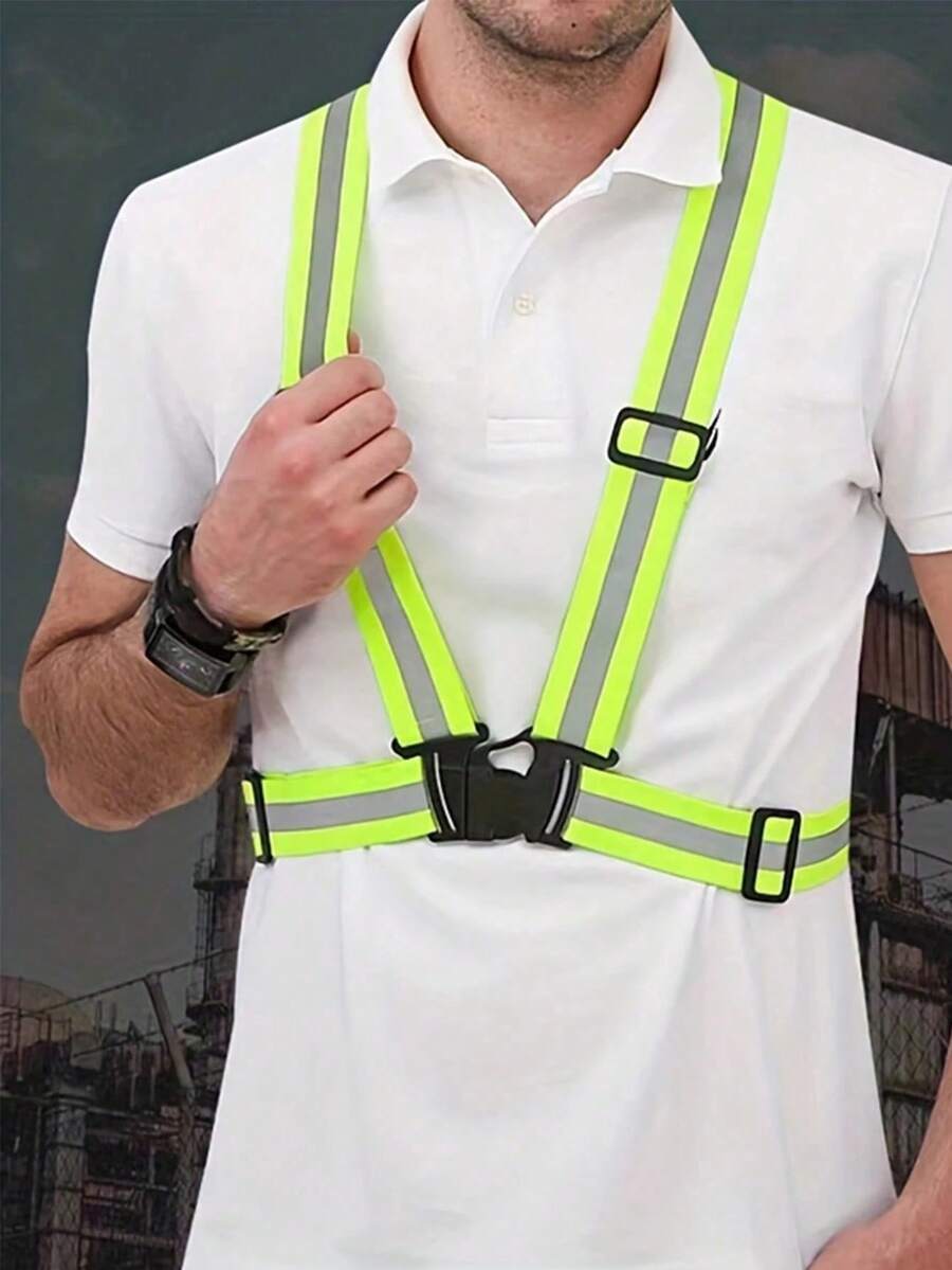 1pc Reflective Vest, Elastic Reflective Strap, Reflective Clothing, Suitable For Night Running, Cycling, Walking, All Seasons, Reflective Running Vest, Summer, Summer Vacation, Wedding Season, Mother's Day, Midnight Running/Adult Women/Accessories/Belt/Western