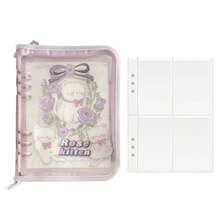 Sticker Notebook Transparent Sleeves 10 Sheets A5 Girls Sticker Notebook Clear Binder Notebook Promoter Goods Color File Large Size Collage Notebook Girls Can Be Removed Purple - パープル - チェックする 8