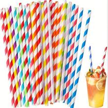 60/30pcs Thick Disposable Colorful Creative Party Straws, Straight Paper Straws For Home, Party, Holiday Decoration - Red - View 2