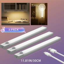 HBOWMDJIA 12pcs Motion Sensor Cabinet Lights, 3 Color Temperatures, Undercounter Closet Lighting, Dimmable Wireless Magnetic USB Rechargeable Kitchen Night Lights, Battery Powered Lights For Wardrobes Cabinets Stairs Hallway Shelves Foyer Kitchen Dresser - Đèn tủ - Xem 9