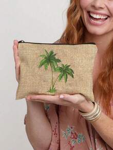 Tas Kosmetik Reusable Motif Pohon Kelapa, Kantong Penyimpanan Kosmetik dan Perlengkapan Mandi Ringan dengan Resleting, Dompet Koin Praktis, Tas Perlengkapan Mandi Motif Mulberry, Aksesori Perjalanan, Cocok untuk Berbelanja, Hadiah Ideal untuk Paskah, Hari Ibu, Hari Kemerdekaan, Pernikahan, Wisuda - MultiWarna - View 15