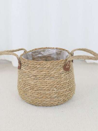 Nordic Style Rattan Woven Plant Pot, Large Floor Basket For Indoor Trees (Fits Monstera), Boho Home Decor