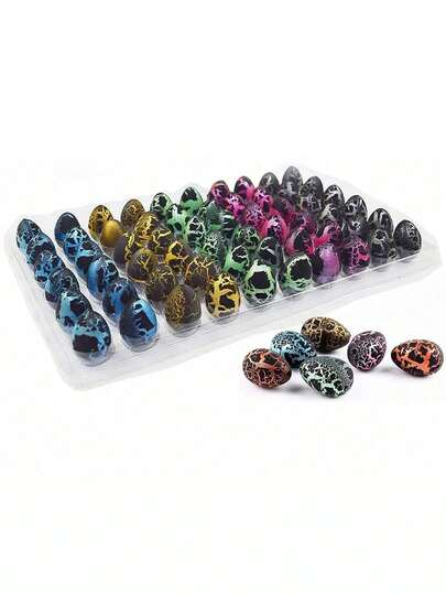 1 Box 5/10/20/60pcs Novelty Inflated Dinosaur Egg Hatching , Inflated Soaked Dinosaur Hatching Eggs Easter Eggs, [Random Colors] Party Favors, Birthday Gifts