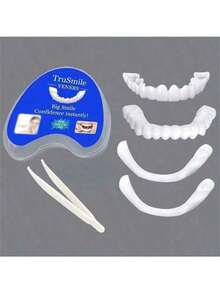 4 piezas/5 piezas Herramientas dentales, Dentaduras cosméticas cómodas y ajustables: Dientes superiores e inferiores, Crea una sonrisa segura y encantadora - Multicolor - Ver 15
