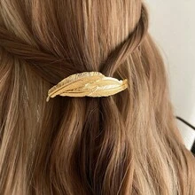 1 chiếc kẹp tóc kim loại vàng tối giản thanh lịch, kẹp tóc kiểu Pháp bằng kim loại bạc, phụ kiện tóc thời trang bằng hợp kim, kẹp trượt, thích hợp cho tóc đuôi ngựa, kẹp tóc vàng, ghim cài tóc - kẹp lò xo kim loại - Xem 13