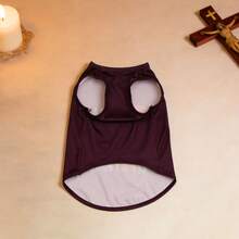 1 pièce Gilet pour chien de compagnie, gilet imprimé avec la mention "Jésus m'aime" en violet, vêtement léger et respirant pour l'été, convient aux petits/moyens chats et chiens - Prune - Voir 4