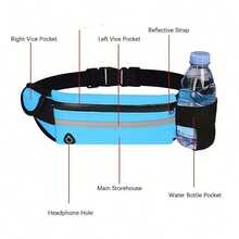 1 pieza Bolsa de cintura reflectante multifuncional con bolsillo para teléfono y portabotellas de agua - Multicolor - Ver 5