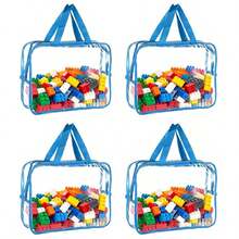 4pcs Large Toy Storage Bags, Transparent PVC Toy Organizer Boxes With Zipper, Reusable Travel Kids Storage Bags For Board Games, Building Blocks And Puzzles, Colorful - Multicolor - View 17