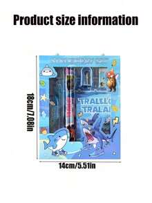 1 Set Italian "Stroke" Stationery Gift Set Including Pencil, Ruler, Pencil Sharpener, Eraser, Notebook, Ideal Back To School, Creative Drawing, Office & Study Supplies, Perfect Birthday Gift - Multicolor - View 4