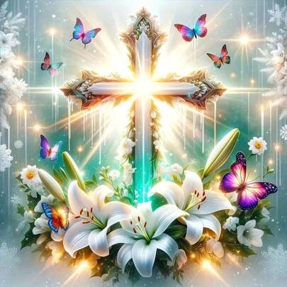 1pc [30*30cm/11.8*11.8in][40*40cm/15.7*15.7in]5D Acrylic Diamond Painting Kit, Cross Pattern, Suitable For Adult Beginners DIY Mosaic Diamond Art, Full Drill Handmade DIY Diamond Painting, Applicable For Living Room, Bedroom, Office Wall Decor Hanging Painting, Surprise Art Home Decor Gift For Family And Friends