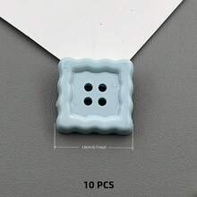 10/20颗 1.8厘米 彩色卡通方形饼干造型树脂纽扣，塑料缝纫纽扣，适用于编织、DIY服装和工艺品、美术用品、缝纫配件 - 多色方塊 - 查看 14