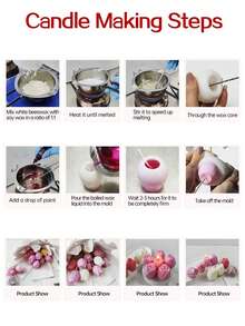Bộ 2 khuôn hoa mẫu đơn 3D nổi, silicon dẻo chống dính, dễ lấy sản phẩm ra, dụng cụ trang trí nến/xà phòng/món tráng miệng đa năng, món quà tuyệt vời cho Ngày của Mẹ, Ngày Valentine, trang trí nhà cửa, mùa cưới. - Nấm mẫu đơn - Xem 3