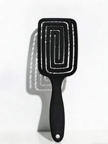 Lược cong lớn hình vòng màu đen, lược tạo kiểu, lược làm dày tóc, thích hợp sử dụng cho cả tóc ướt và khô, lược chải pomade, lược chải tóc xoăn (lược răng cưa), 1 chiếc lược rỗng đa chức năng, thích hợp cho tóc ướt và khô - Thiết kế massage nhẹ nhàng, tay cầm bằng nhựa ABS, phù hợp với mọi loại tóc, giảm rối và xơ, cải thiện sức khỏe da đầu, lý tưởng làm quà tặng nhỏ, vật dụng thiết yếu trong gia đình, sử dụng hàng ngày, tiện lợi khi đi du lịch, lược tròn rỗng, bàn chải tạo kiểu tóc hấp dẫn với răng lược massage mềm mại. - màu đen - Xem 3