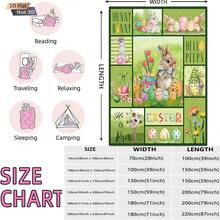 1 chiếc chăn nỉ mềm mại in hình thỏ Phục Sinh và hoa, thích hợp dùng cho ghế sofa, phòng ngủ, phòng học, ký túc xá, giường văn phòng, cắm trại, du lịch, quà tặng đa năng, phù hợp mọi mùa, món quà tuyệt vời cho bé gái, bé trai và trang trí phòng. - 5317+230MT - Xem 3