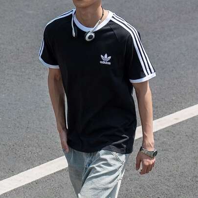 Adidas Originals男裝上衣2026春季新款運動休閒修身款圓領短袖T卹KB2459