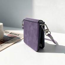 清新浅紫色手机壳，带防丢挂绳，兼容三星 Galaxy ZFlip7、ZFlip6、ZFlip 5，防震后盖 - 紫丁香色 - 查看 5