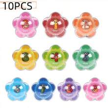 10 piezas Pelotas de agua interactivas para bebés, con diseños de animales lindos y números, multicolor, adecuadas como juguetes de baño y regalos para niños - Multicolor - Ver 9