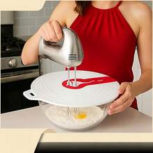 1/2 Pcs Round Plastic Splash Guard, Fits Upright Blender - Splash Cover With Measurement Markings, Oil-Resistant Lid, Easy To Clean And Mess-Free Cooking, Kitchen Accessory | Transparent Design | Easy Clean Material (Random Style) - Multicolor - View 1