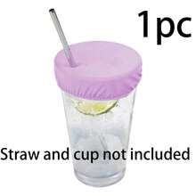 Reusable Polyester Drink Lid With Straw Hole, Protects Party Beverages, Elastic Cocktail Cup Cover, No Electricity Required - Multicolor - View 9