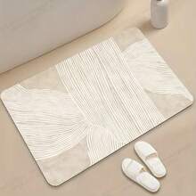 1pc Soft Diatomite Bath Mat - Woven Rectangular Bath Mat, 0.3cm Thick, Super Absorbent, Home Decor, Suitable For Bathroom Entrance - Multicolor - View 1
