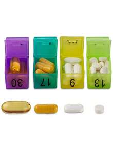 Monthly Pill Organizer 2 Times A Day, Pill Box, 30 Days AM PM Pill Case, 31 Days Pill Box, One Month Pill Medicine Container Small Separate Compartments To Hold Vitamins, Fish Oil, Supplements, Pills Holder, Pill Dispenser, Portable Pill Case, Cute Pill Case, Pill Dispenser Organizer, Small Pill Box, Pill Bottle, Travel Pill Container, Pill Tracker, Mini Pill Case - Multicolor - View 6