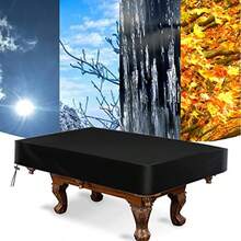 Billiard Pool Table CoverWaterproof Fade Resistant Windproof Scratch Resistant Covers Cover For Pool Table Snooker Billiard Table Black 8FT: 100x56x8ingift - Black - View 2