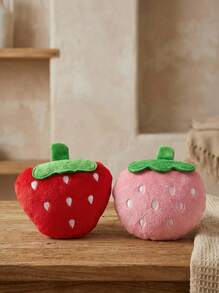 PETSIN 1pc Pet Sound Emitting Toy, Strawberry Design In Pink Or Red - Multicolor - View 4