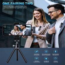 [With 2 Microphones] Portable Mobile Phone Microphone For Live Streaming And Recording Videos Professional Wireless Lavalier Lapel Audio Microphone For Cell Phone Smartphone ,Cordless Omnidirectional Condenser Recording Mic For Interview Video Podcast Vlog - 查看 6
