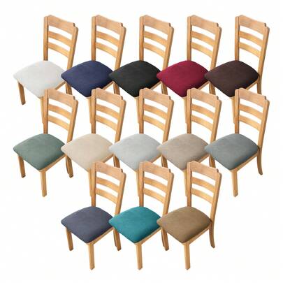1/2/4/6件装玉米绒弹力椅套，防尘椅套，适用于餐厅椅，可拆卸可水洗椅套，适用于厨房、餐厅