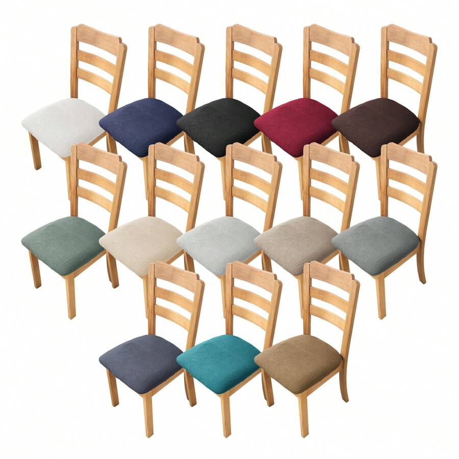 1/2/4/6 piezas Fundas de silla de felpa de maíz, fundas de asiento de silla a prueba de polvo adecuadas para sillas de comedor, fundas de silla extraíbles y lavables para cocina, comedor - Multicolor - Ver 1
